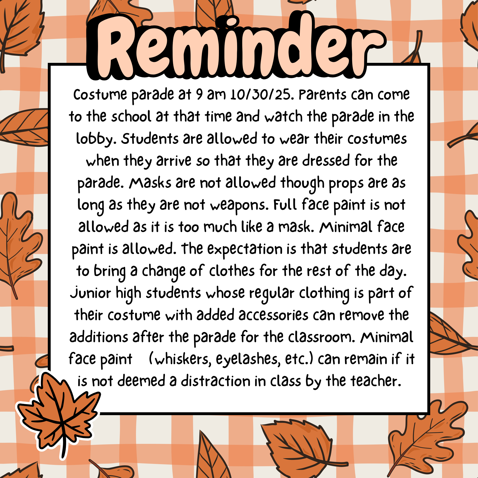 Costume Guidelines & Details